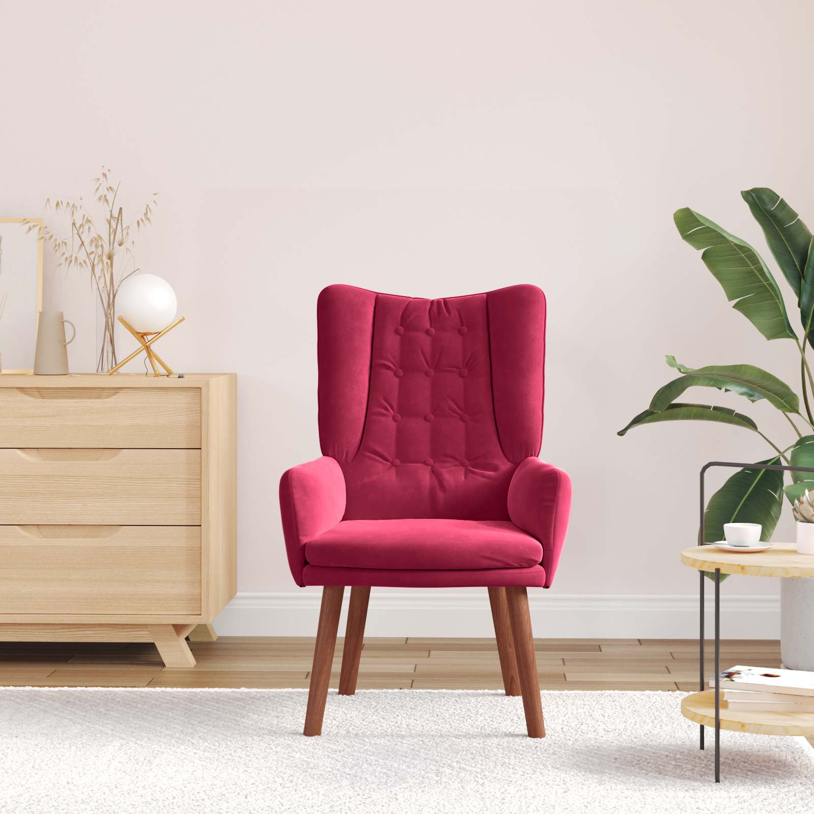 Fauteuil Wijnrood 63 x 67 x 94 cm Fluweel is nu te koop bij PeponiXL, paradijselijk wonen!
