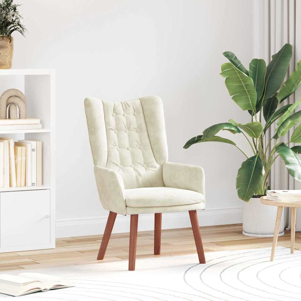 Fauteuil Crème 63 x 67 x 94 cm Fluweel is nu te koop bij PeponiXL, paradijselijk wonen!