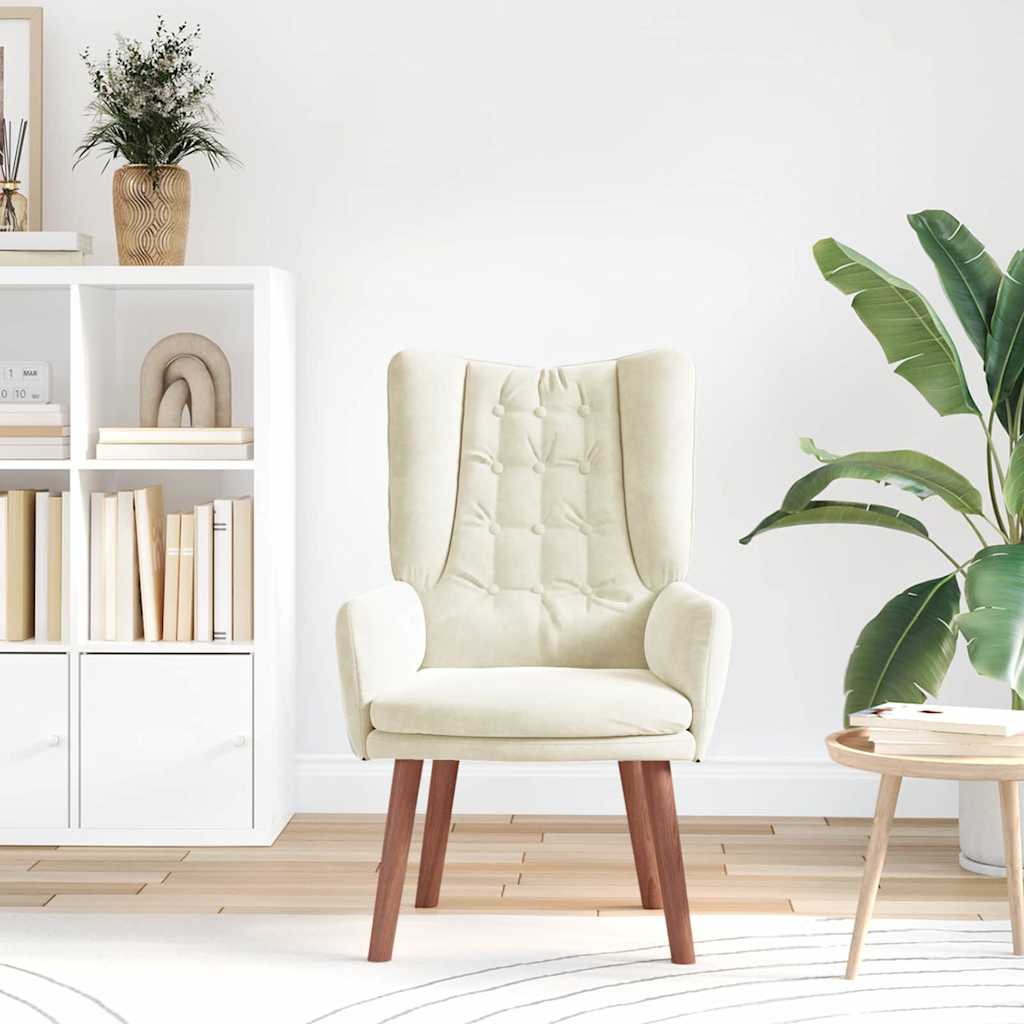 Fauteuil Crème 63 x 67 x 94 cm Fluweel is nu te koop bij PeponiXL, paradijselijk wonen!