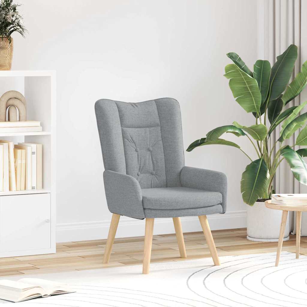 Fauteuil Lichtgrijs 63 x 67 x 94 cm Stof en multiplex is nu te koop bij PeponiXL, paradijselijk wonen!