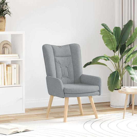 Fauteuil Lichtgrijs 63 x 67 x 94 cm Stof en multiplex is nu te koop bij PeponiXL, paradijselijk wonen!