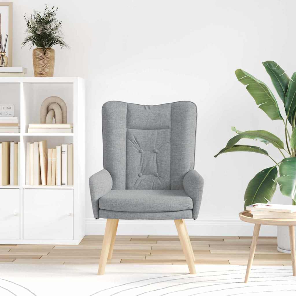 Fauteuil Lichtgrijs 63 x 67 x 94 cm Stof en multiplex is nu te koop bij PeponiXL, paradijselijk wonen!