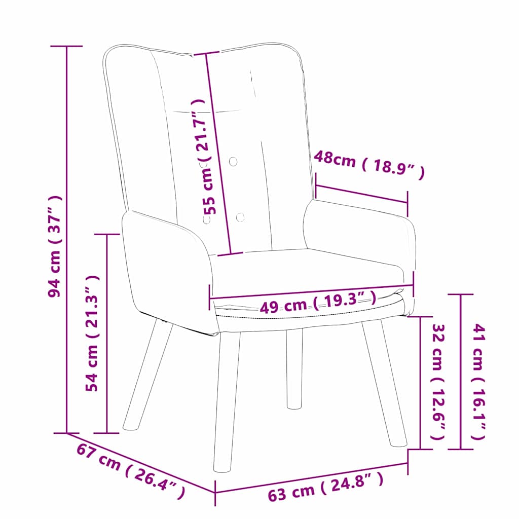 Fauteuil Zwart 63 x 67 x 94 cm Stof en multiplex is nu te koop bij PeponiXL, paradijselijk wonen!