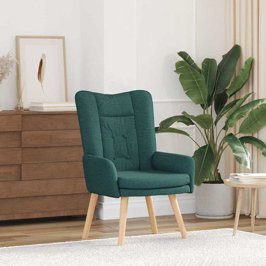 Fauteuil Donkergroen 63 x 67 x 94 cm Stof en multiplex is nu te koop bij PeponiXL, paradijselijk wonen!