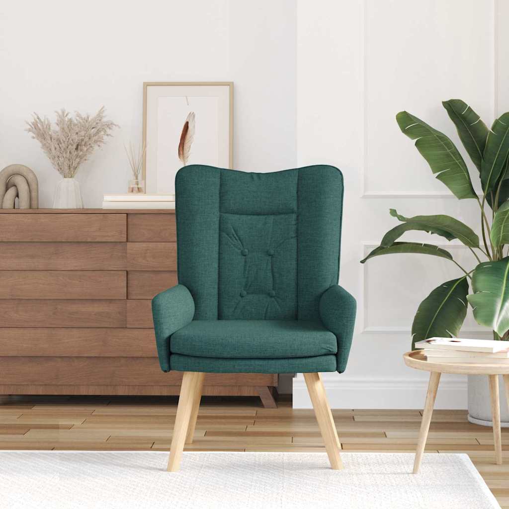 Fauteuil Donkergroen 63 x 67 x 94 cm Stof en multiplex is nu te koop bij PeponiXL, paradijselijk wonen!