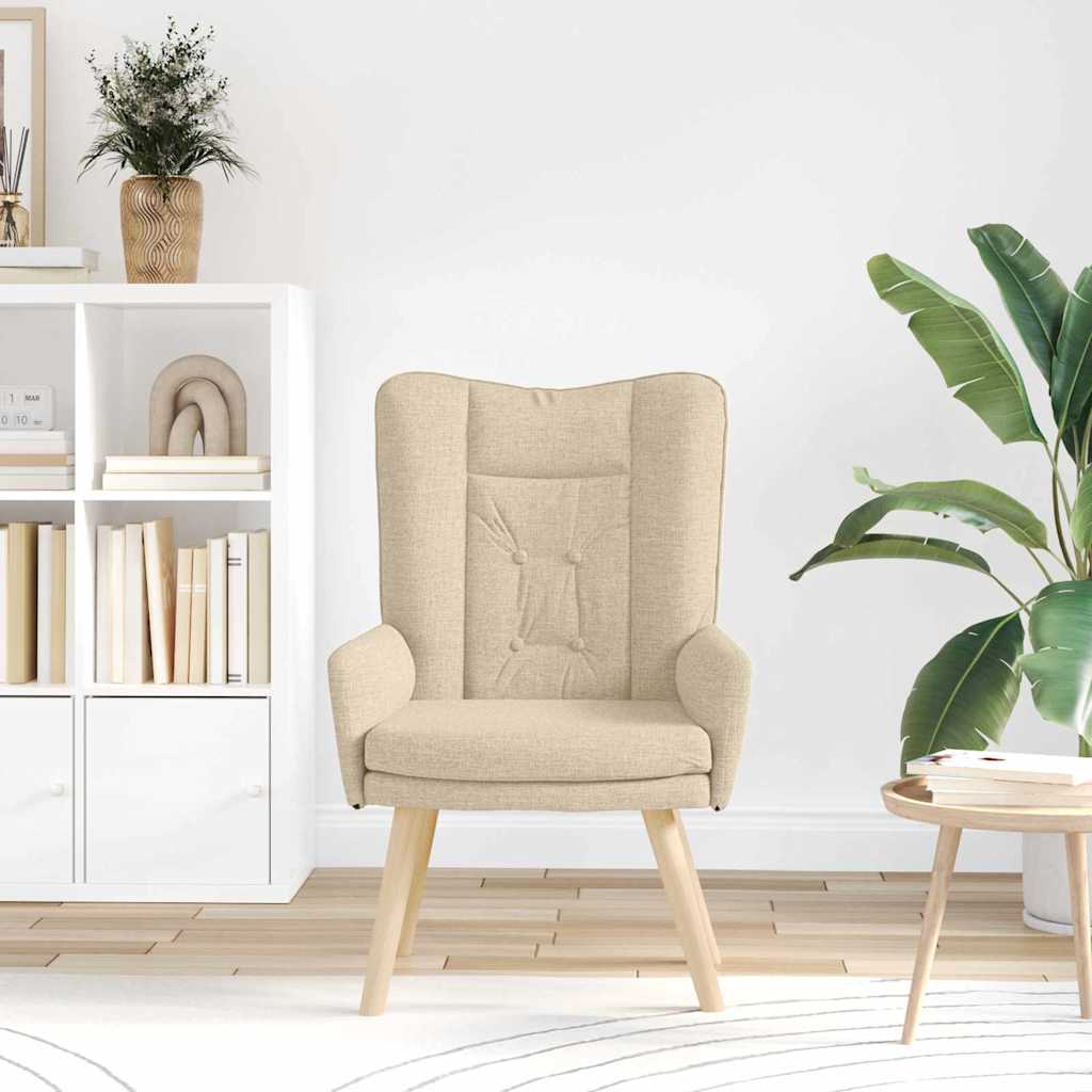 Fauteuil Crème 63 x 67 x 94 cm Stof en multiplex is nu te koop bij PeponiXL, paradijselijk wonen!