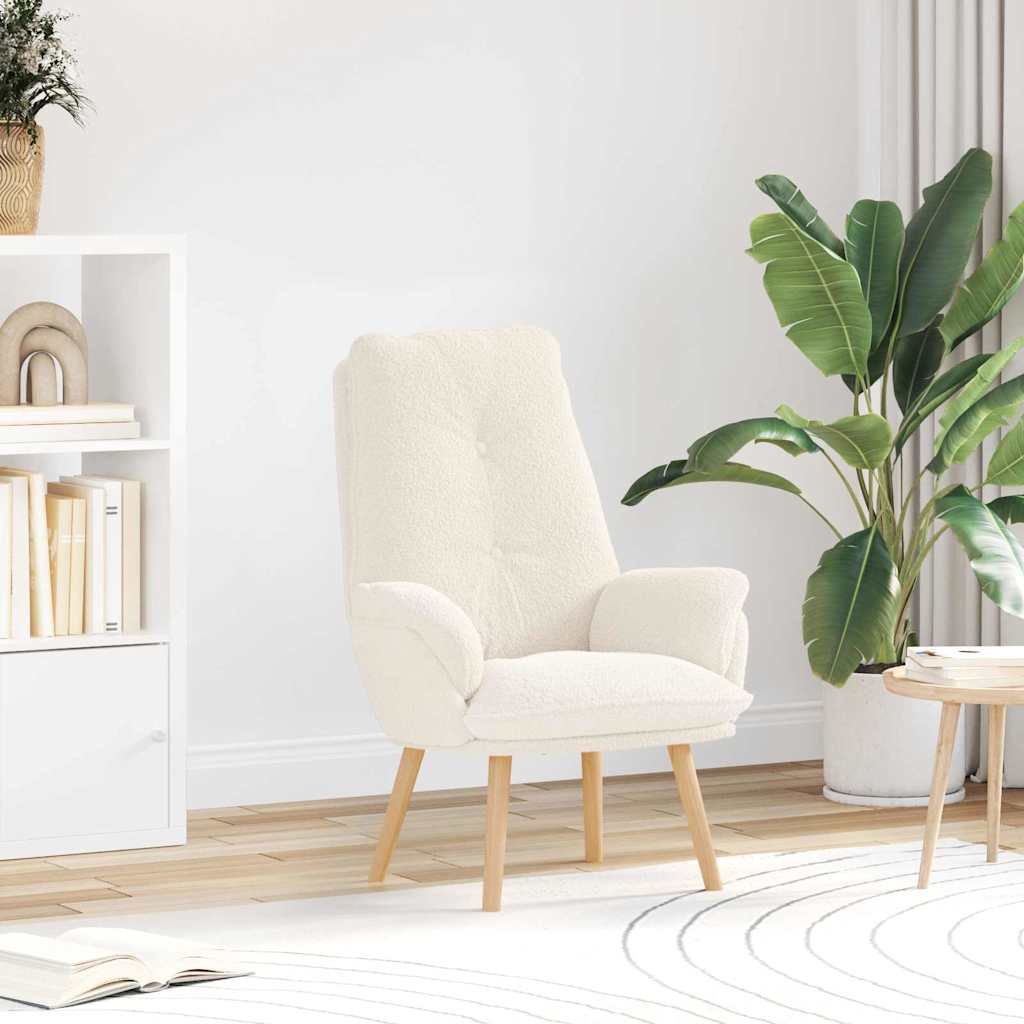 Fauteuil Crème 69 x 74 x 93 cm Sherpa Stof is nu te koop bij PeponiXL, paradijselijk wonen!
