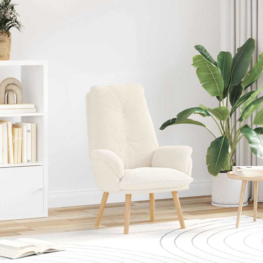 Fauteuil Crème 69 x 74 x 93 cm Sherpa Stof is nu te koop bij PeponiXL, paradijselijk wonen!