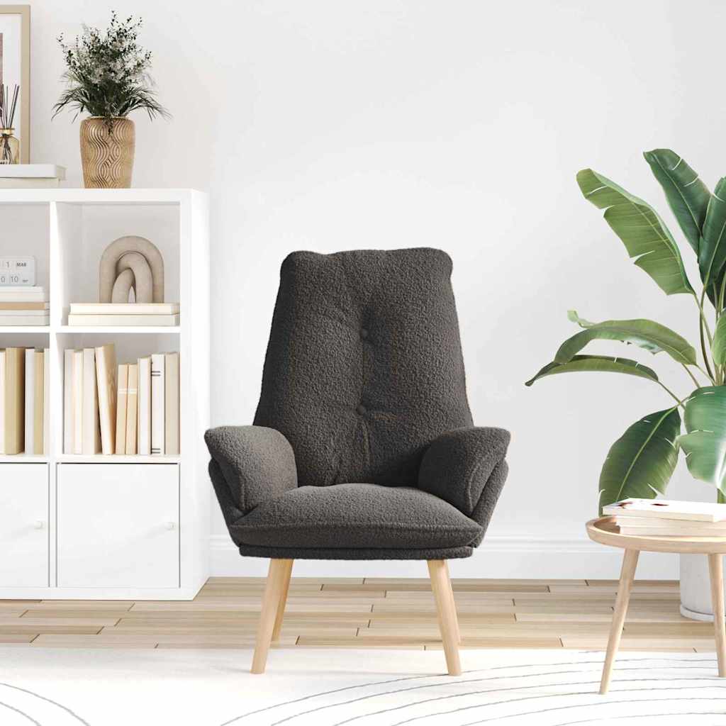 Fauteuil Donkergrijs 69 x 74 x 93 cm Sherpa Stof is nu te koop bij PeponiXL, paradijselijk wonen!