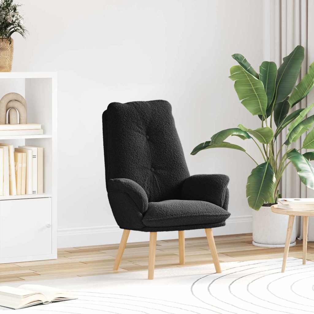 Fauteuil Zwart 69 x 74 x 93 cm Sherpa Stof is nu te koop bij PeponiXL, paradijselijk wonen!