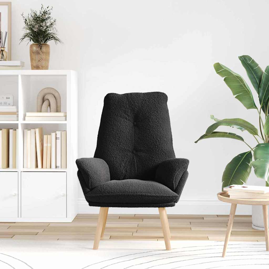 Fauteuil Zwart 69 x 74 x 93 cm Sherpa Stof is nu te koop bij PeponiXL, paradijselijk wonen!