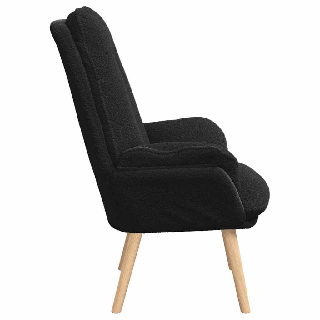 Fauteuil Zwart 69 x 74 x 93 cm Sherpa Stof is nu te koop bij PeponiXL, paradijselijk wonen!