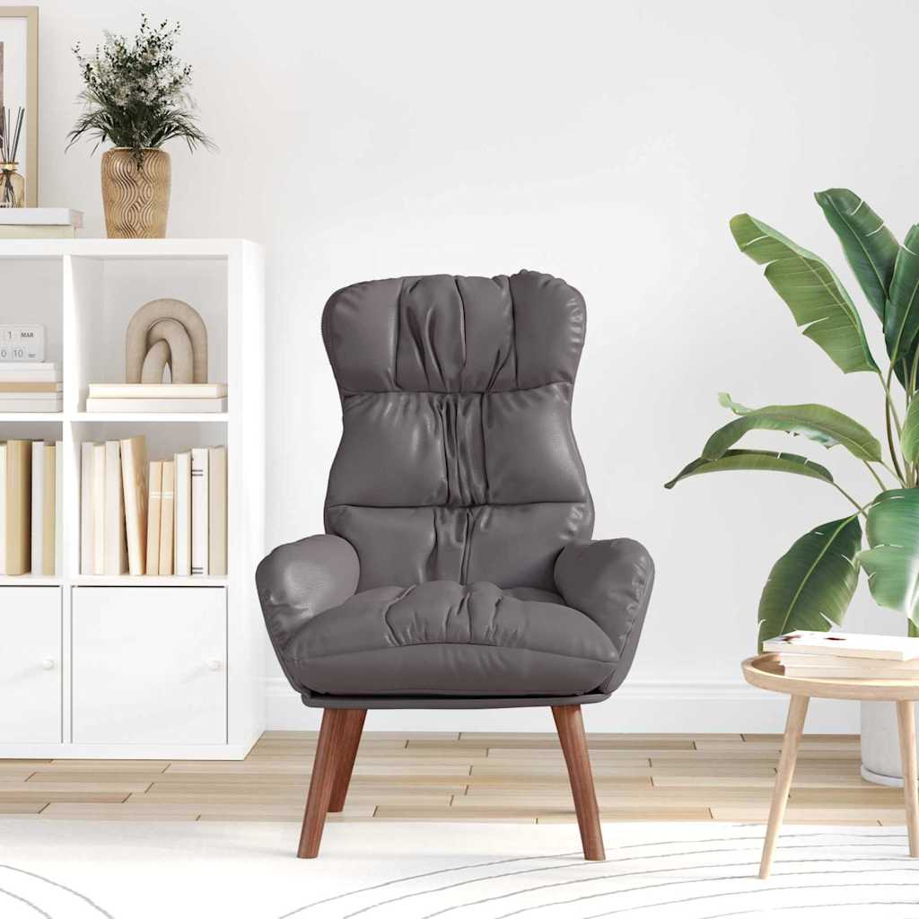 Fauteuil Grijs 69 x 74 x 93 cm Kunstleer is nu te koop bij PeponiXL, paradijselijk wonen!