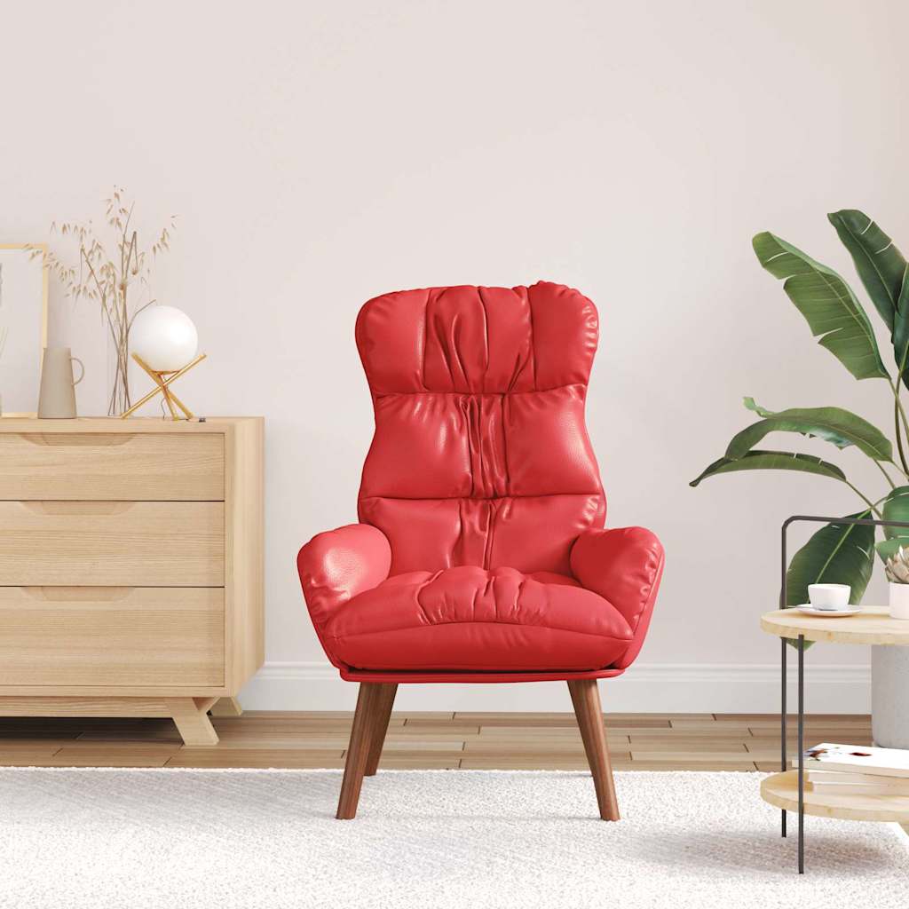 Fauteuil Rood 69 x 74 x 93 cm Kunstleer is nu te koop bij PeponiXL, paradijselijk wonen!