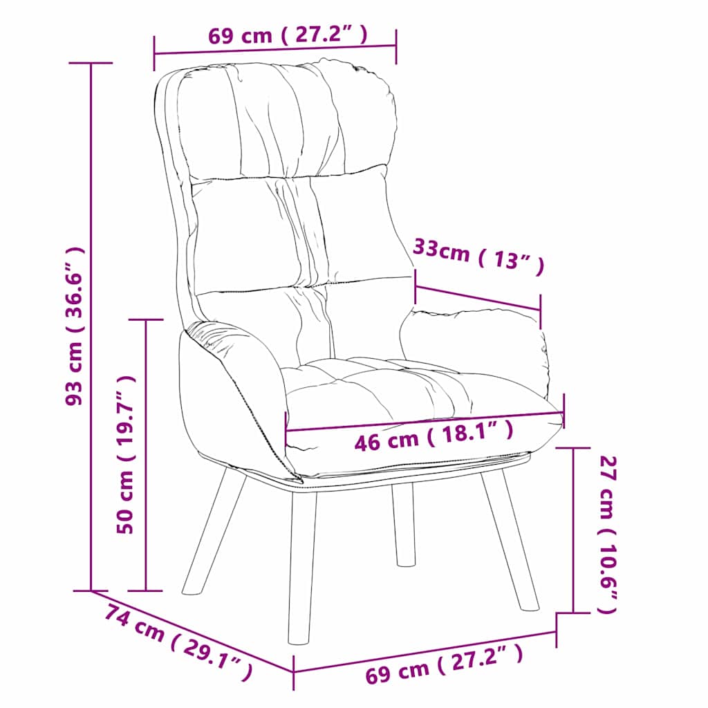 Fauteuil Cappuccino 69 x 74 x 93 cm Kunstleer is nu te koop bij PeponiXL, paradijselijk wonen!
