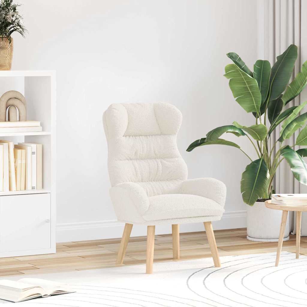 Fauteuil Crème 69 x 74 x 93 cm Sherpa Stof is nu te koop bij PeponiXL, paradijselijk wonen!