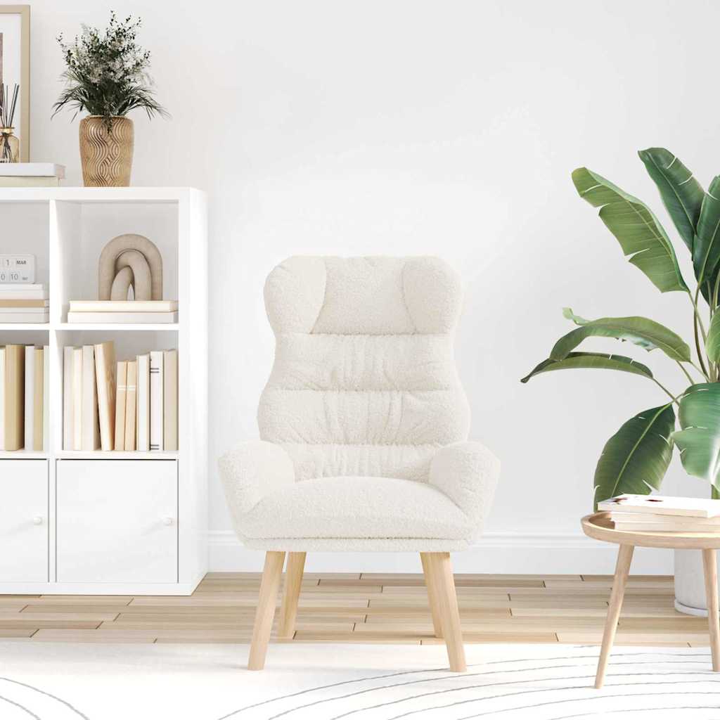 Fauteuil Crème 69 x 74 x 93 cm Sherpa Stof is nu te koop bij PeponiXL, paradijselijk wonen!