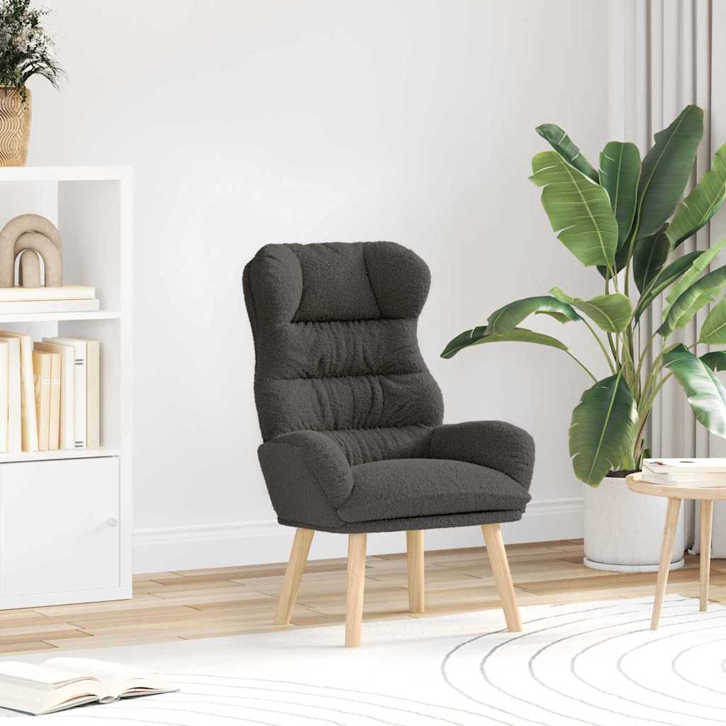 Fauteuil Donkergrijs 69 x 74 x 93 cm Sherpa Stof is nu te koop bij PeponiXL, paradijselijk wonen!
