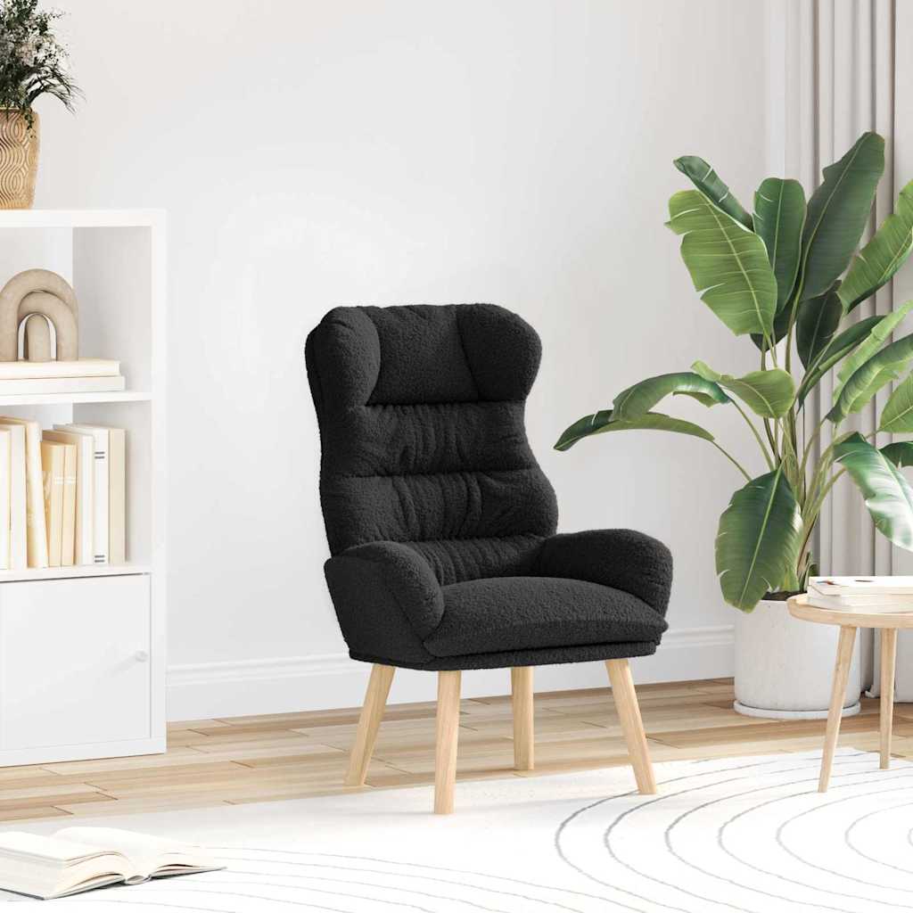 Fauteuil Zwart 69 x 74 x 93 cm Sherpa Stof is nu te koop bij PeponiXL, paradijselijk wonen!