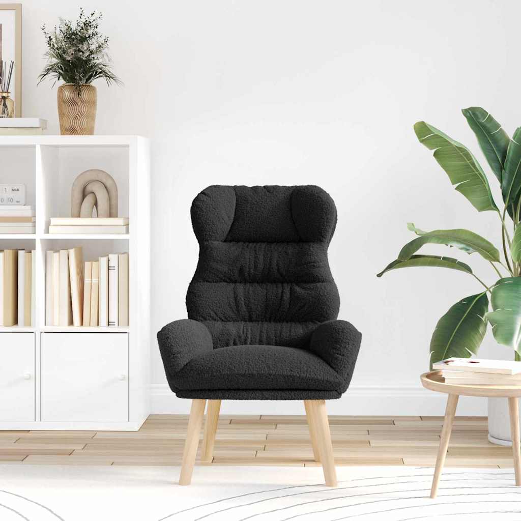 Fauteuil Zwart 69 x 74 x 93 cm Sherpa Stof is nu te koop bij PeponiXL, paradijselijk wonen!