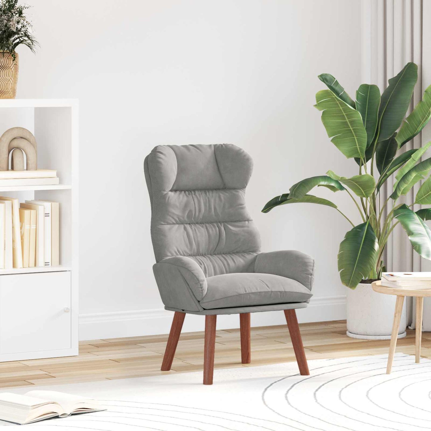 Fauteuil Lichtgrijs 69 x 74 x 93 cm Fluweel is nu te koop bij PeponiXL, paradijselijk wonen!