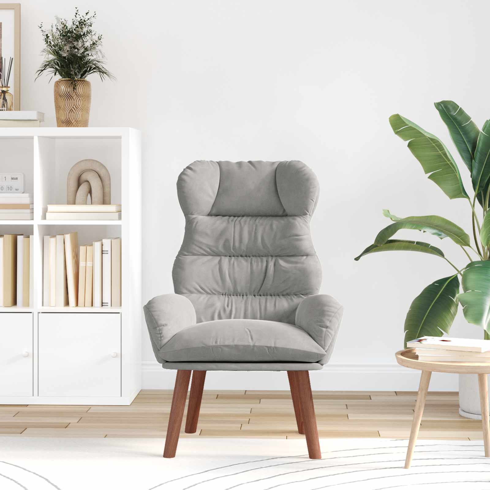 Fauteuil Lichtgrijs 69 x 74 x 93 cm Fluweel is nu te koop bij PeponiXL, paradijselijk wonen!