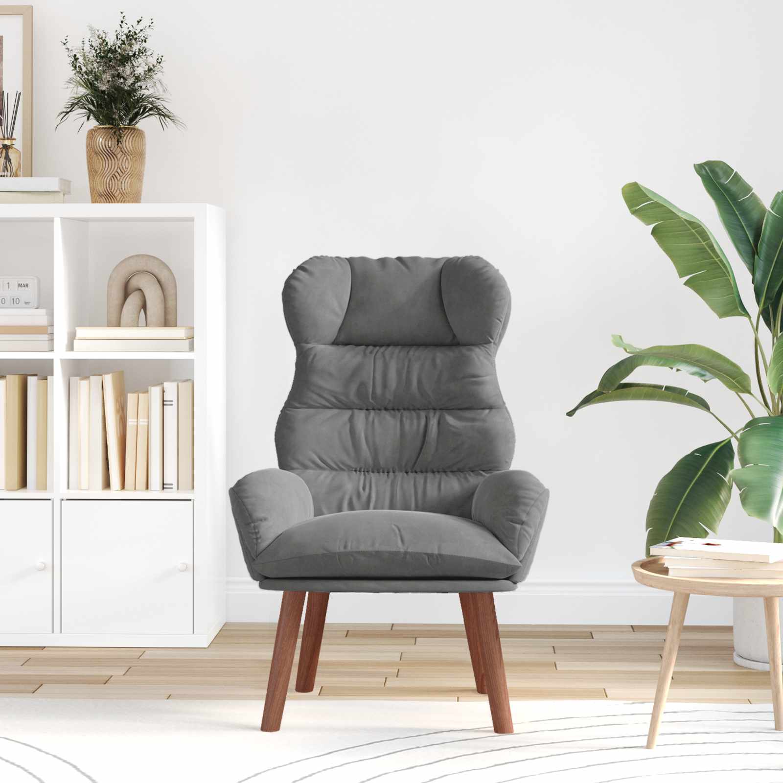 Fauteuil Donkergrijs 69 x 74 x 93 cm Fluweel is nu te koop bij PeponiXL, paradijselijk wonen!