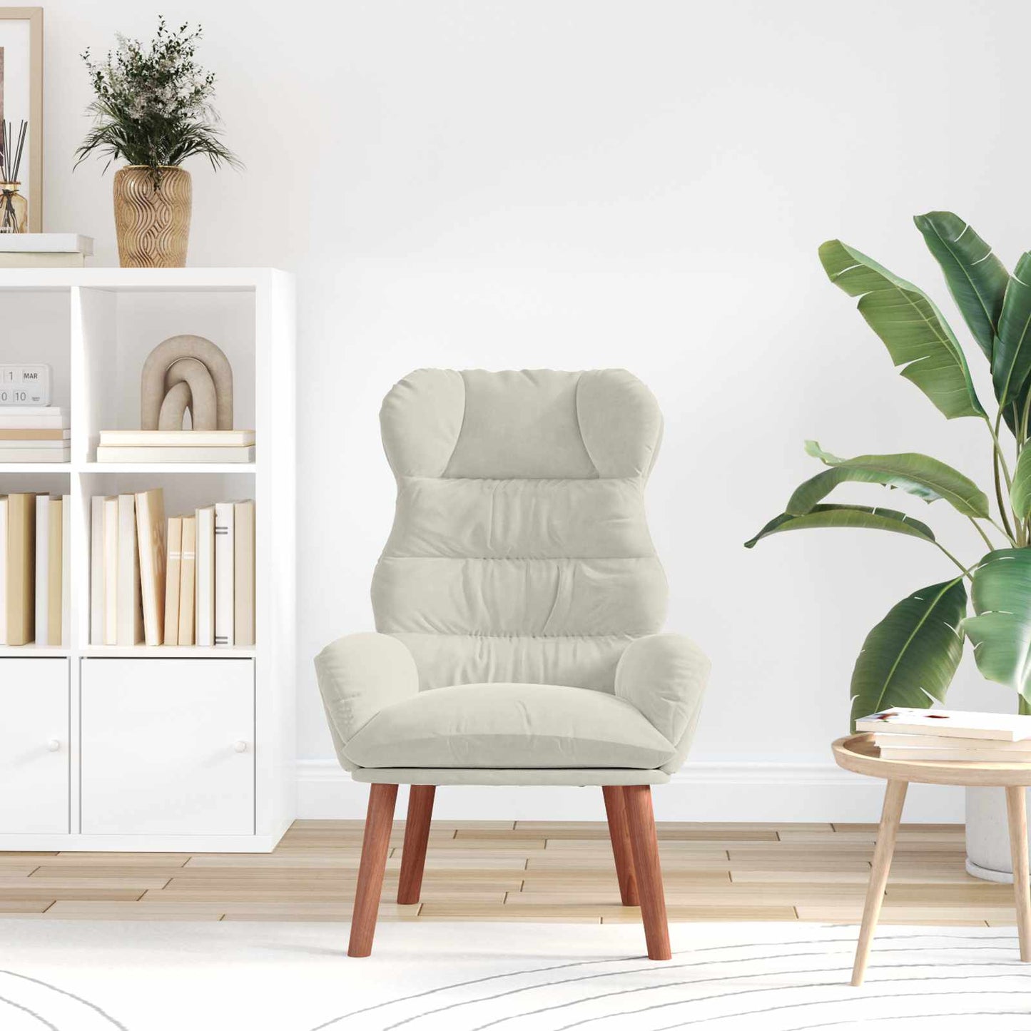 Fauteuil Crème 69 x 74 x 93 cm Fluweel is nu te koop bij PeponiXL, paradijselijk wonen!