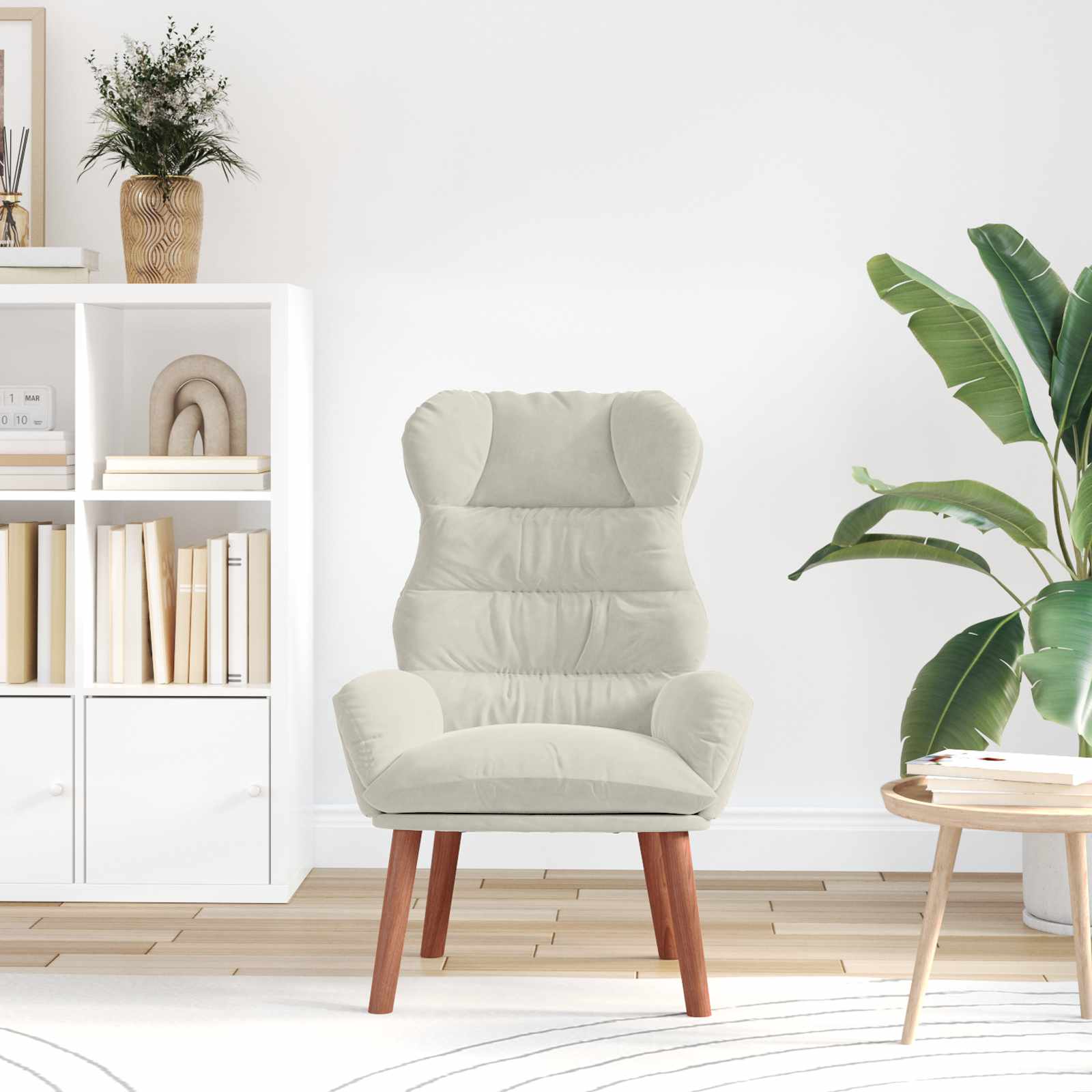Fauteuil Crème 69 x 74 x 93 cm Fluweel is nu te koop bij PeponiXL, paradijselijk wonen!