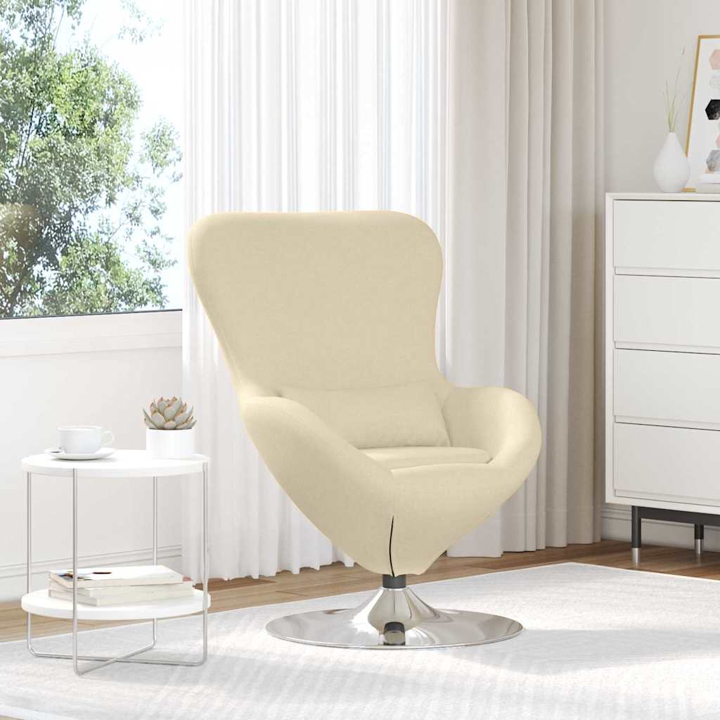 Eivormige stoel Crème 63 x 73 x 90 cm Stof is nu te koop bij PeponiXL, paradijselijk wonen!
