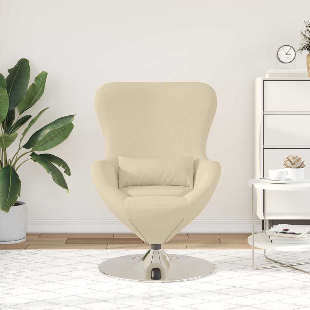 Eivormige stoel Crème 63 x 73 x 90 cm Stof is nu te koop bij PeponiXL, paradijselijk wonen!