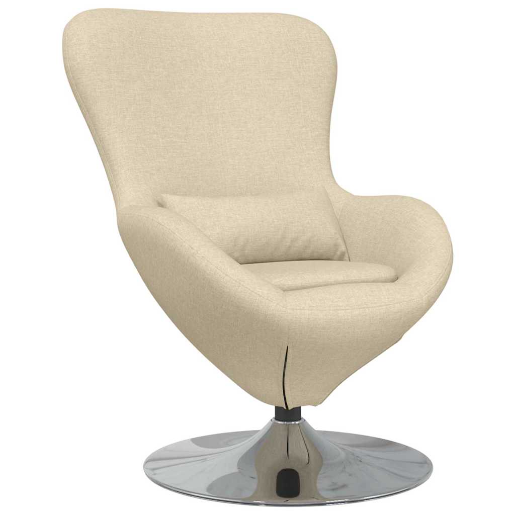 Eivormige stoel Crème 63 x 73 x 90 cm Stof is nu te koop bij PeponiXL, paradijselijk wonen!
