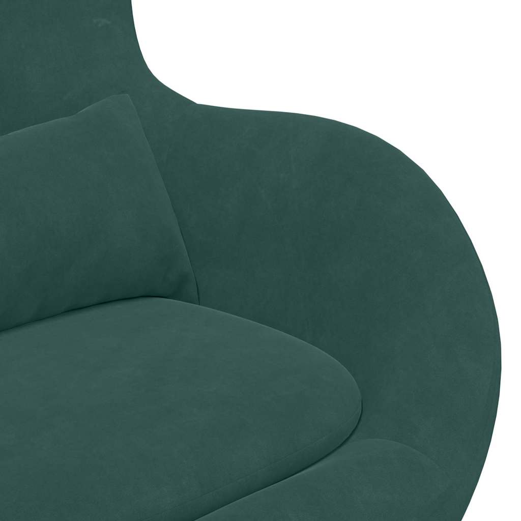 Egg Chair met Voetsteun Donkergroen Fluweel is nu te koop bij PeponiXL, paradijselijk wonen!