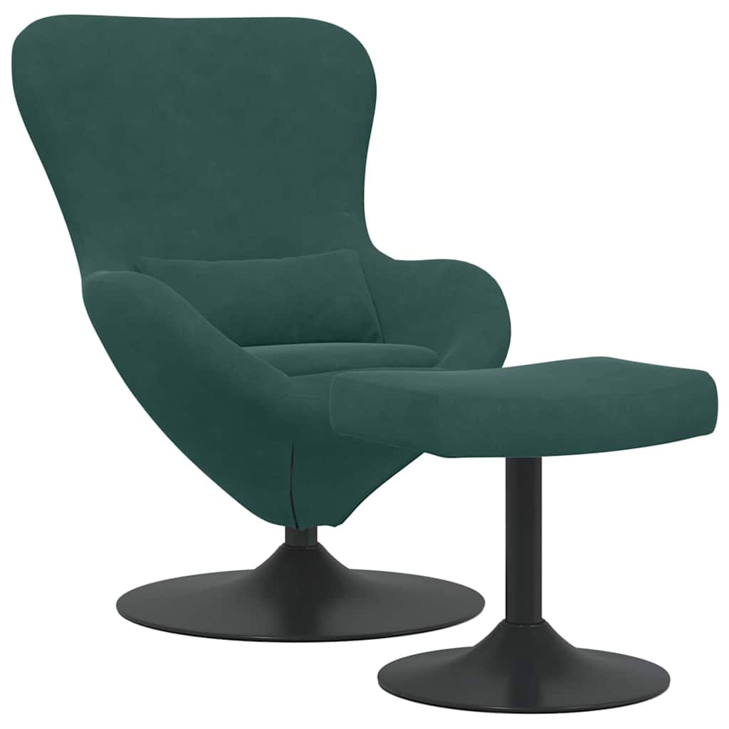 Egg Chair met Voetsteun Donkergroen Fluweel is nu te koop bij PeponiXL, paradijselijk wonen!