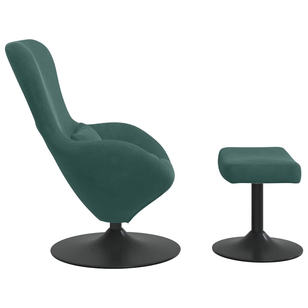 Egg Chair met Voetsteun Donkergroen Fluweel is nu te koop bij PeponiXL, paradijselijk wonen!