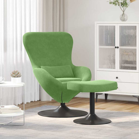 Egg Chair met Voetsteun Lichtgroen Fluweel is nu te koop bij PeponiXL, paradijselijk wonen!