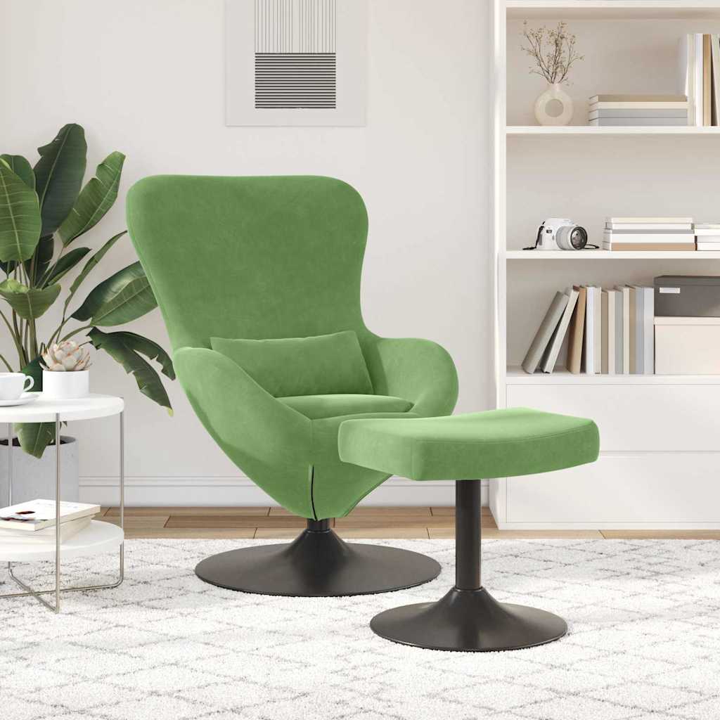 Egg Chair met Voetsteun Lichtgroen Fluweel is nu te koop bij PeponiXL, paradijselijk wonen!
