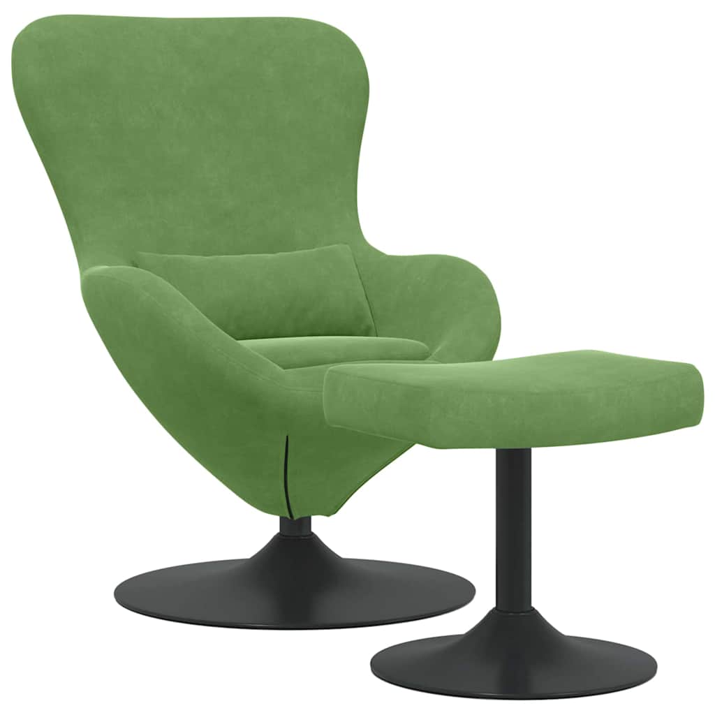 Egg Chair met Voetsteun Lichtgroen Fluweel is nu te koop bij PeponiXL, paradijselijk wonen!
