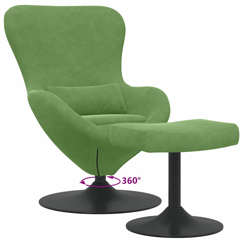Egg Chair met Voetsteun Lichtgroen Fluweel is nu te koop bij PeponiXL, paradijselijk wonen!