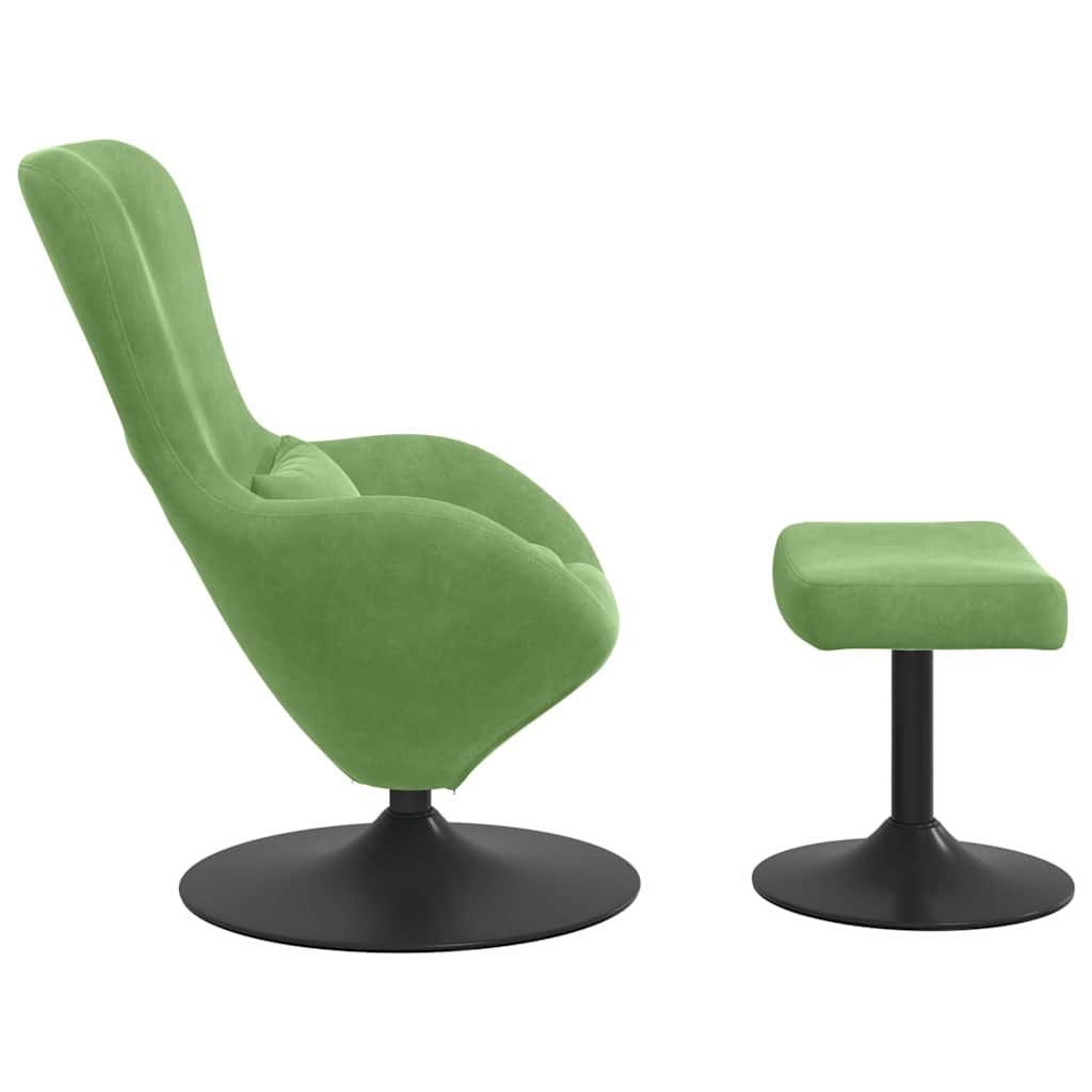 Egg Chair met Voetsteun Lichtgroen Fluweel is nu te koop bij PeponiXL, paradijselijk wonen!