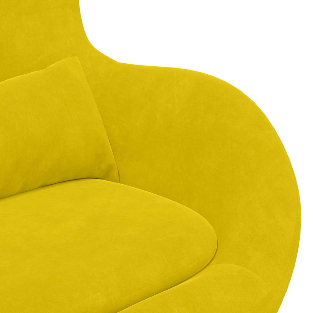 Egg Chair met Voetsteun Geel Fluweel is nu te koop bij PeponiXL, paradijselijk wonen!