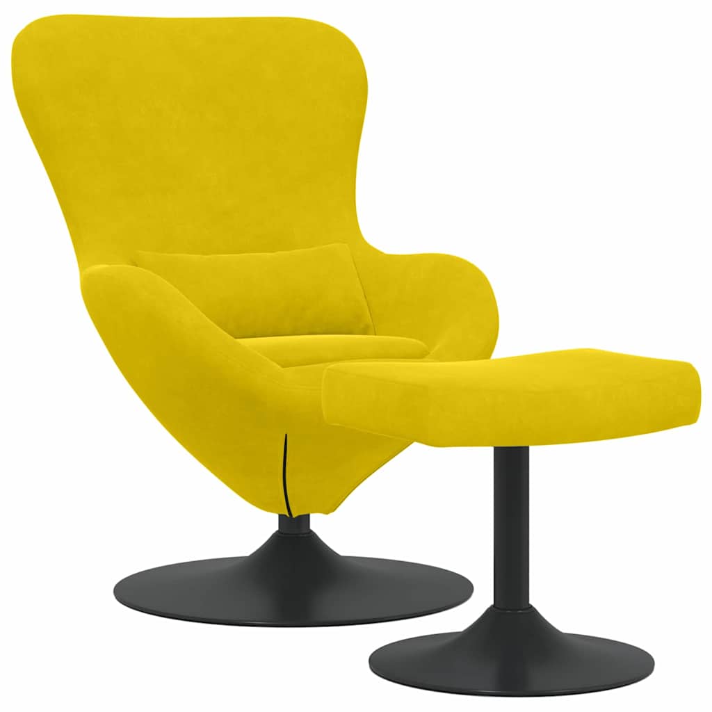 Egg Chair met Voetsteun Geel Fluweel is nu te koop bij PeponiXL, paradijselijk wonen!