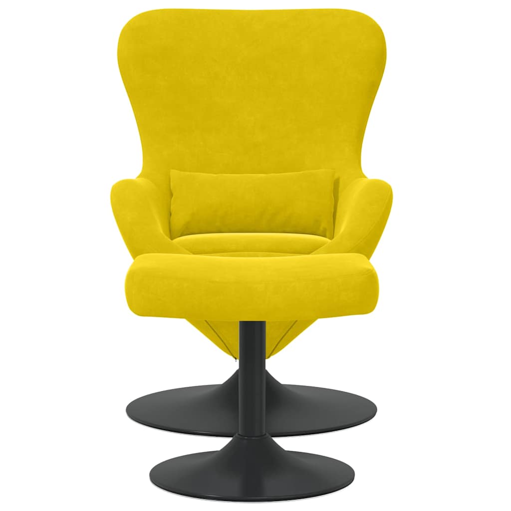 Egg Chair met Voetsteun Geel Fluweel is nu te koop bij PeponiXL, paradijselijk wonen!