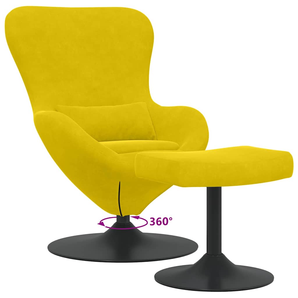Egg Chair met Voetsteun Geel Fluweel is nu te koop bij PeponiXL, paradijselijk wonen!