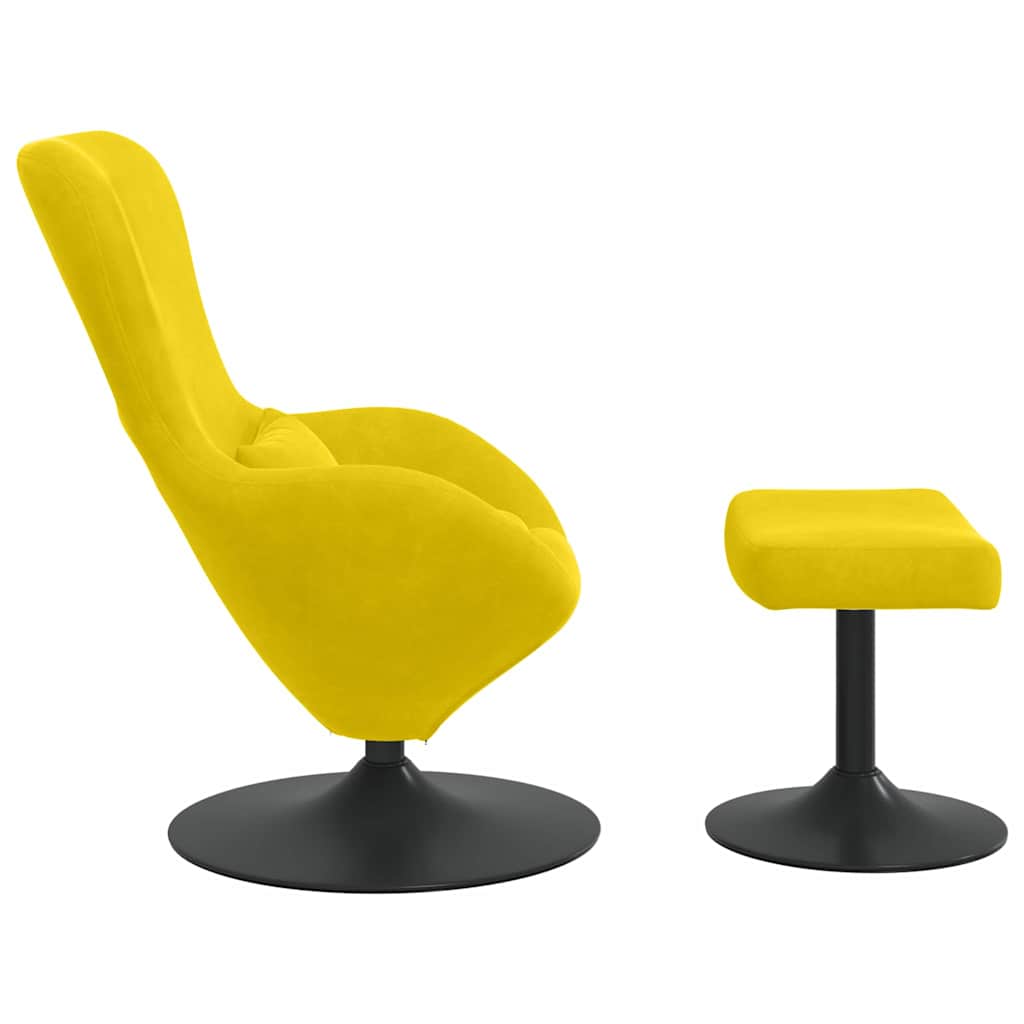 Egg Chair met Voetsteun Geel Fluweel is nu te koop bij PeponiXL, paradijselijk wonen!