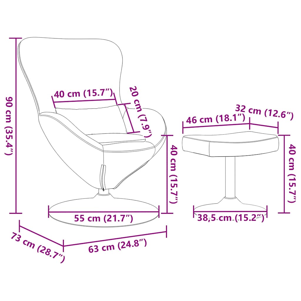 Egg Chair met Voetsteun Geel Fluweel is nu te koop bij PeponiXL, paradijselijk wonen!