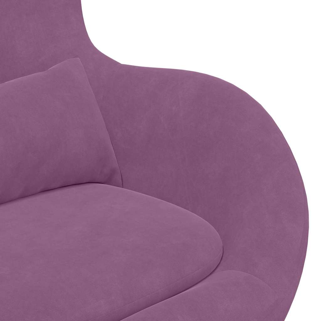 Egg Chair met Voetsteun Paars Fluweel is nu te koop bij PeponiXL, paradijselijk wonen!