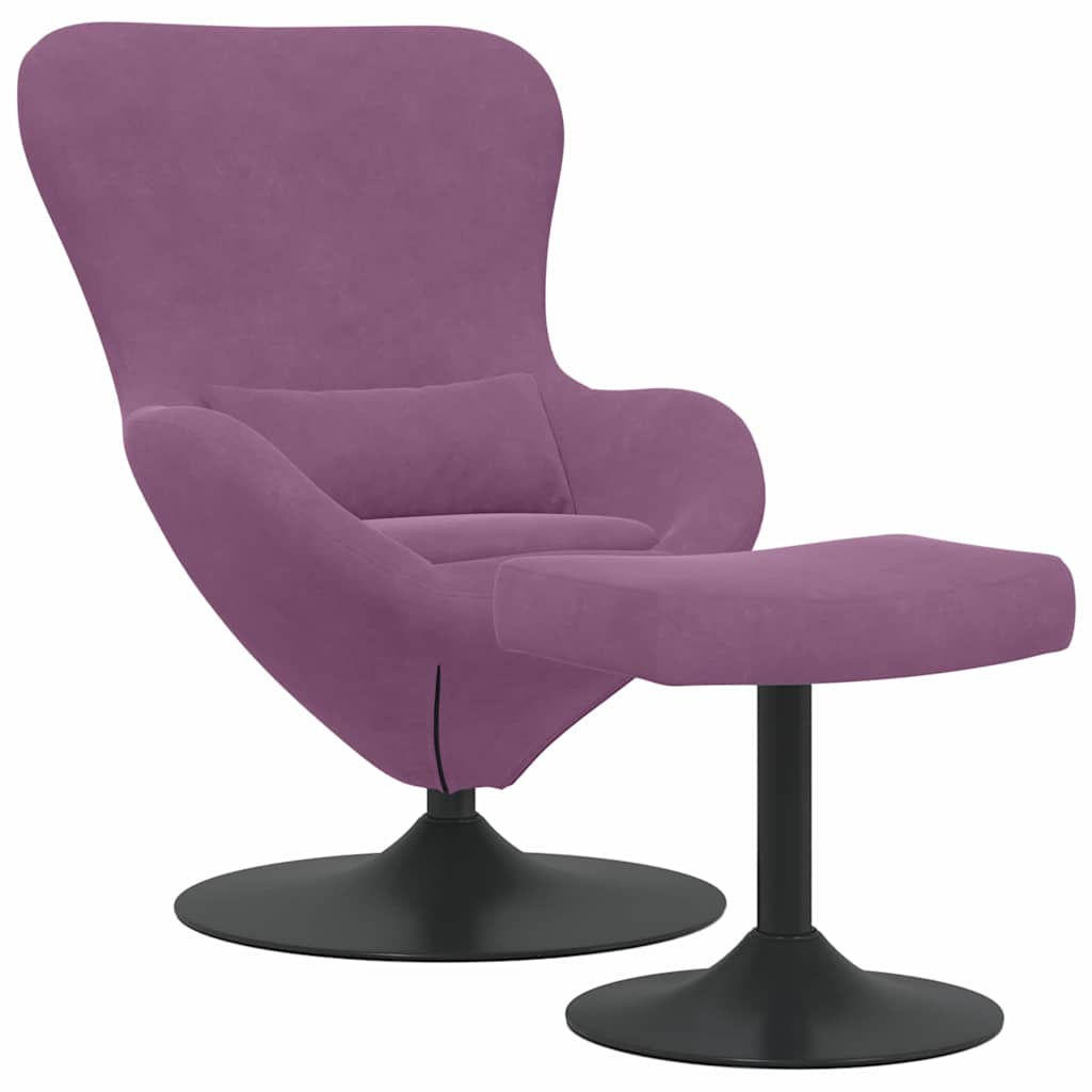 Egg Chair met Voetsteun Paars Fluweel is nu te koop bij PeponiXL, paradijselijk wonen!