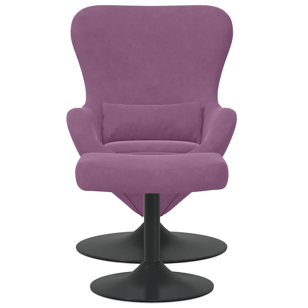 Egg Chair met Voetsteun Paars Fluweel is nu te koop bij PeponiXL, paradijselijk wonen!