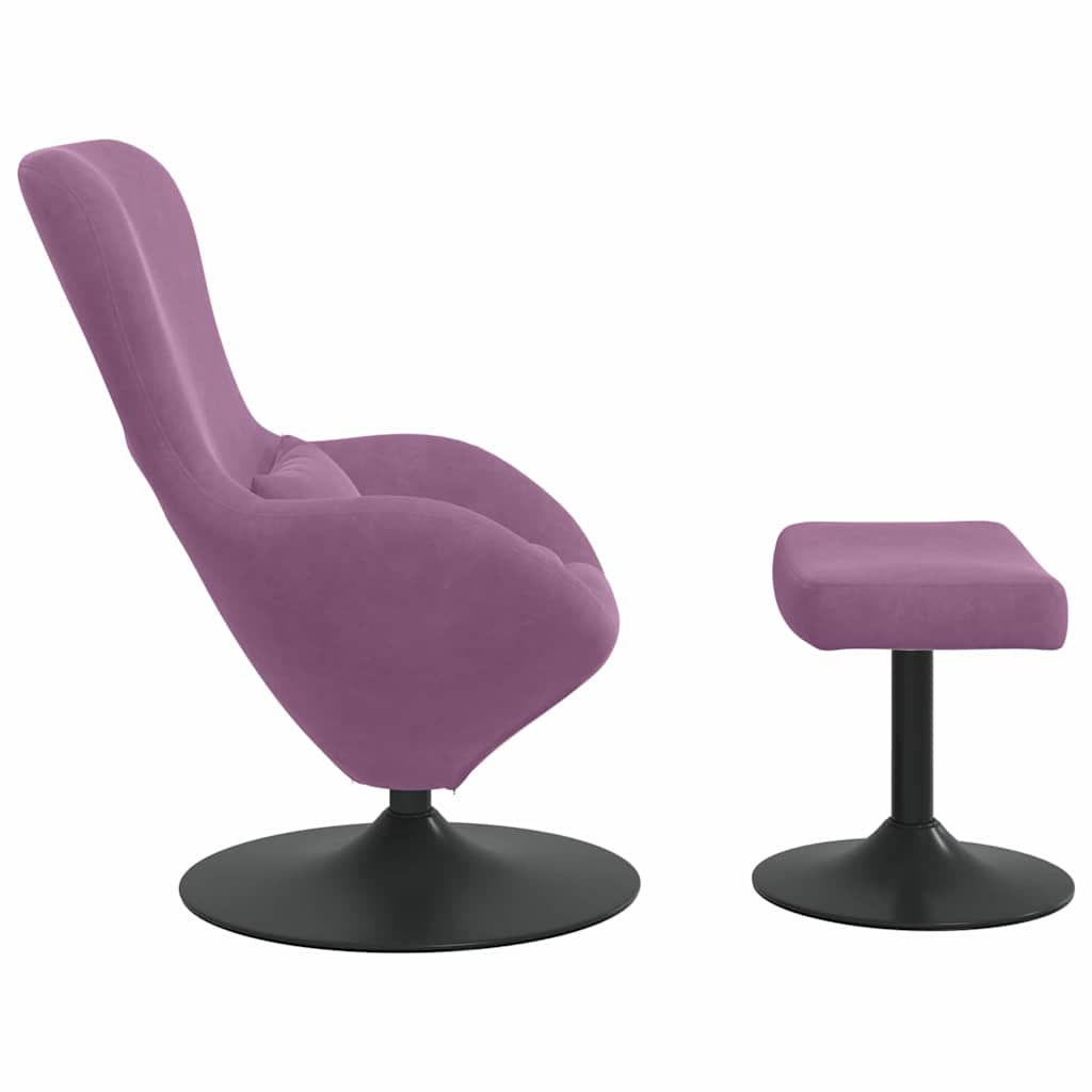 Egg Chair met Voetsteun Paars Fluweel is nu te koop bij PeponiXL, paradijselijk wonen!
